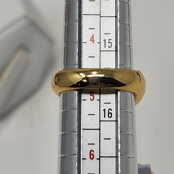 Baublebar Maro Ring Set of 2 Shiny Gold Plated Dome Band Size 4.75 Jewelry New - Picture 6 of 6